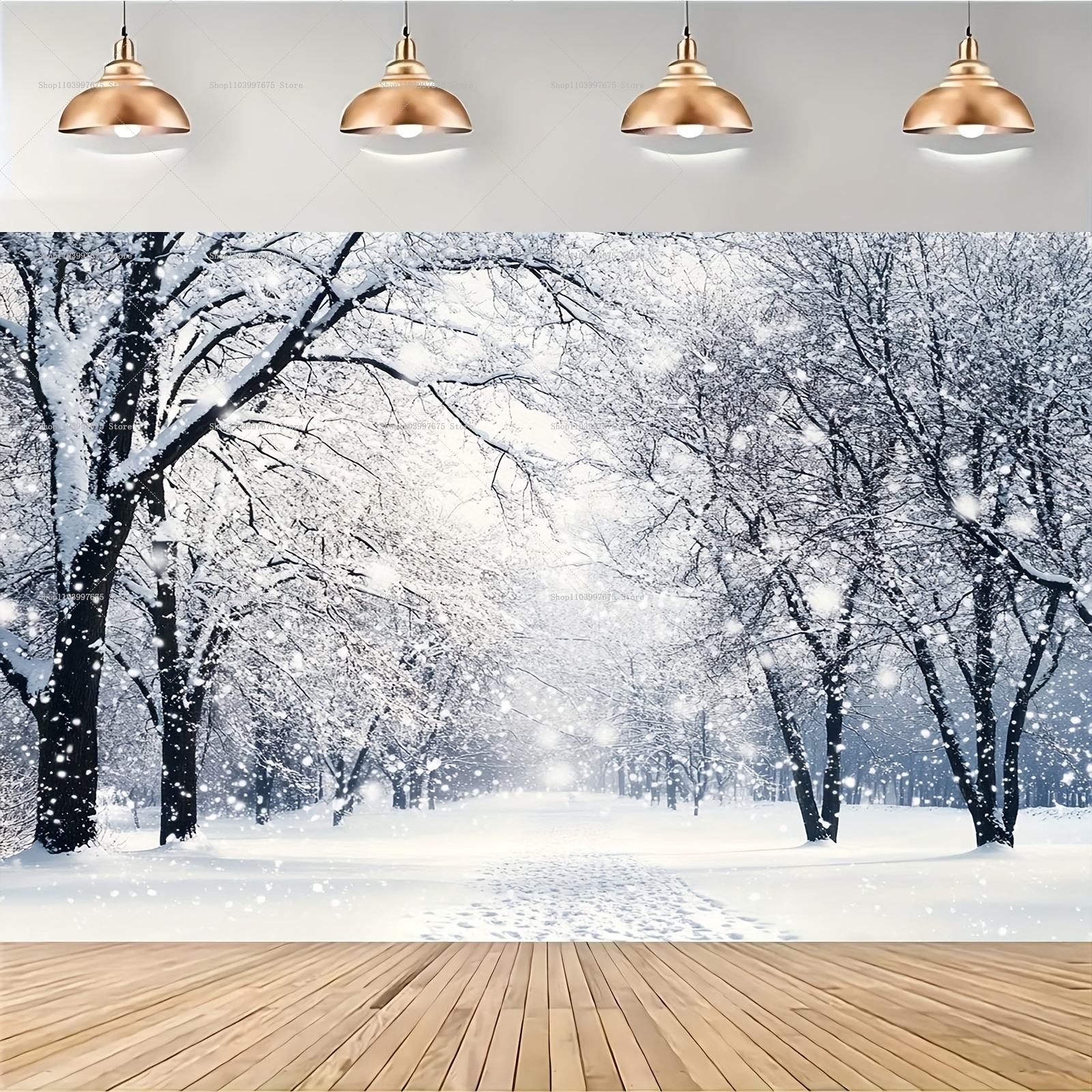 Baby Xmas Clothing - Snowy Forest Christmas Backdrops Xmas Party