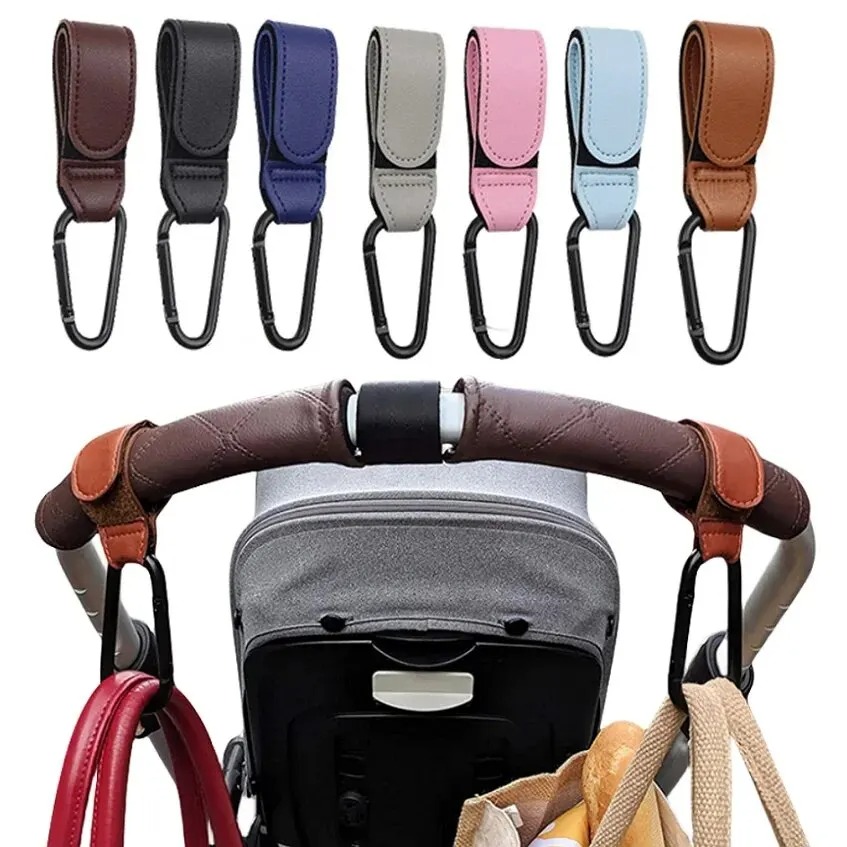 Baby Clothing Hamper - 2Pcs Leather Cart Hooks Baby Stroller