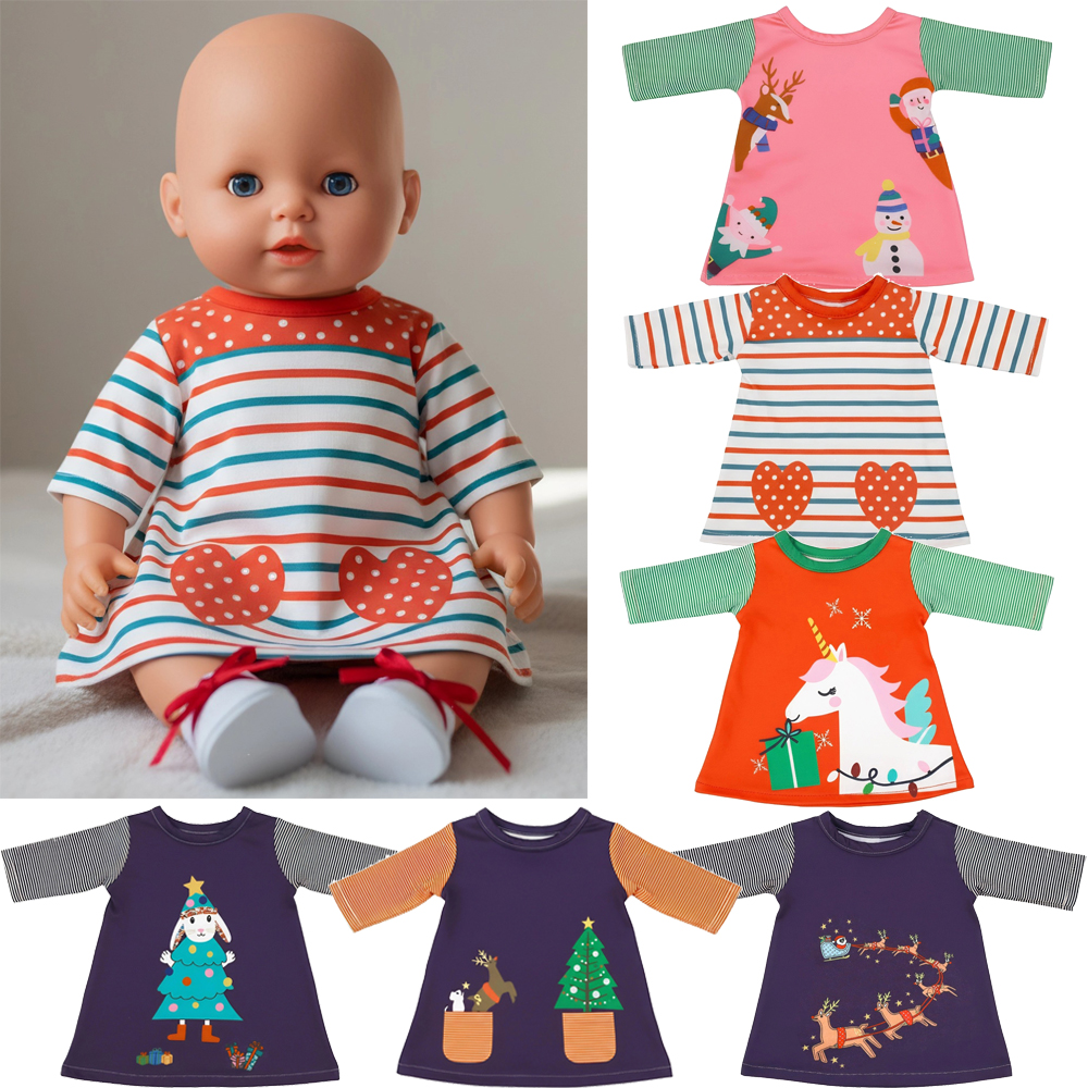 Baby Xmas Clothing - Cute Dress For 43 cm Baby