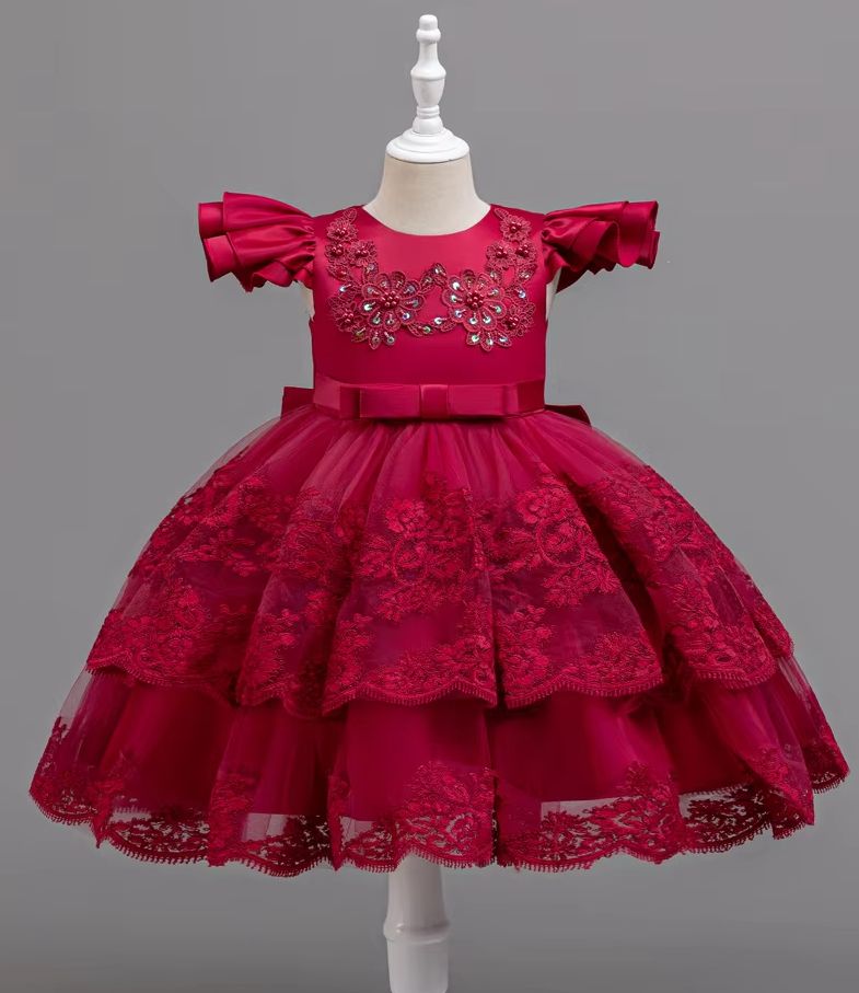 Girl Party Dress Embroidery Ch - Baby Clothing Embroidery のレビューと価格