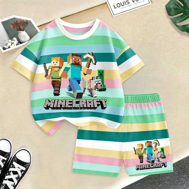 Minecrafted Girl boy Summer T  - Baby Clothing For Boys のレビューと価格