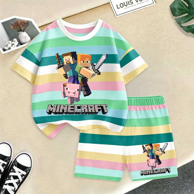 Minecrafted Girl boy Summer T  - Baby Clothing For Boys のレビューと価格