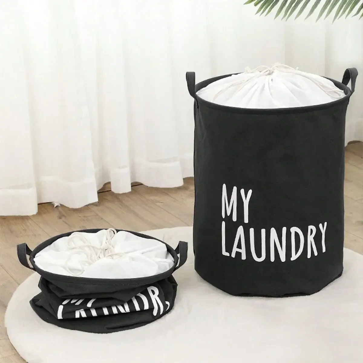 Foldable Drawstring Laundry Ha - Baby Clothing Hamper のレビューと価格