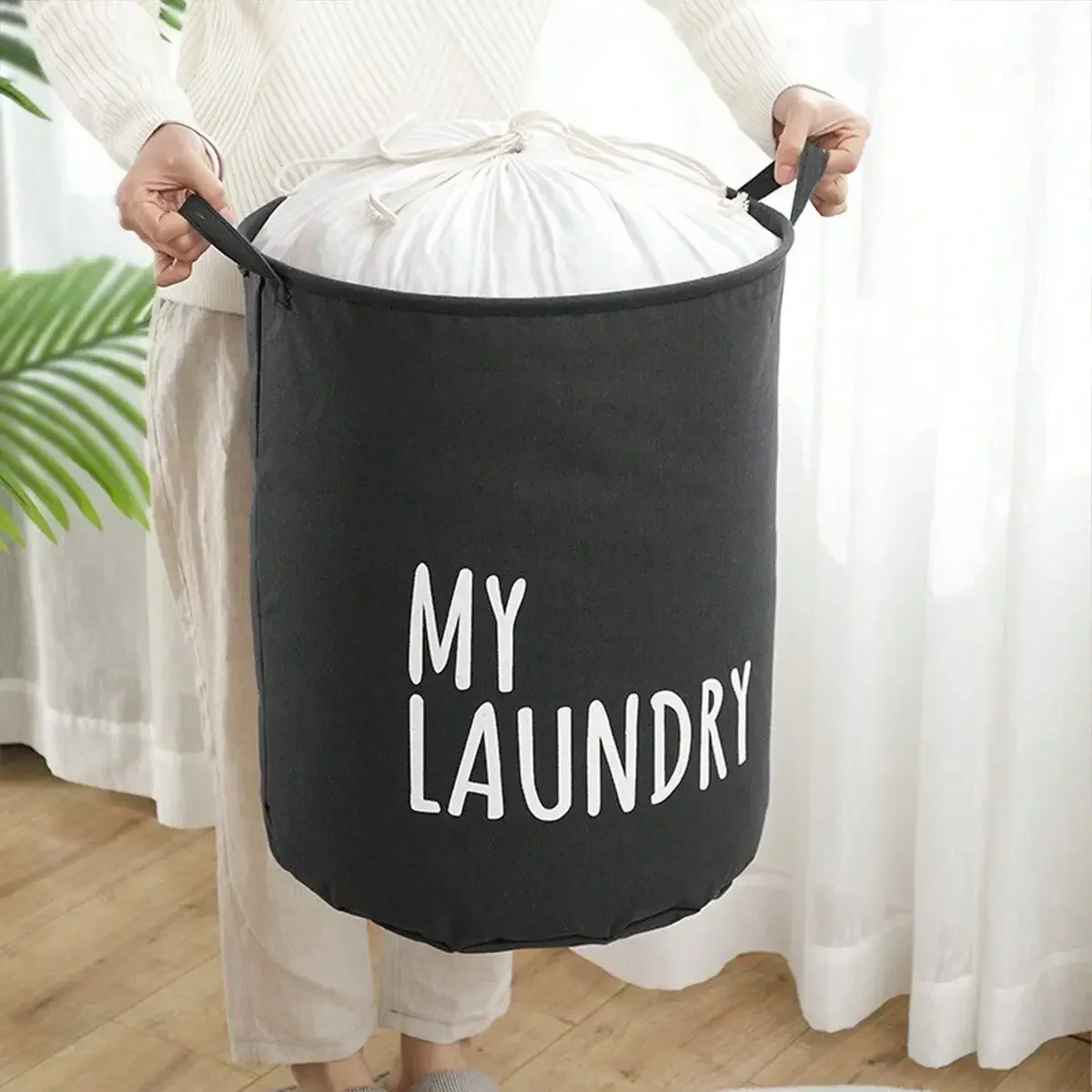 Foldable Drawstring Laundry Ha - Baby Clothing Hamper のレビューと価格