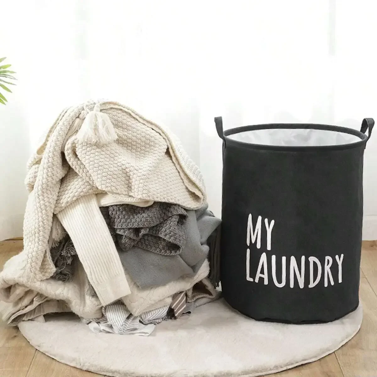 Foldable Drawstring Laundry Ha - Baby Clothing Hamper のレビューと価格