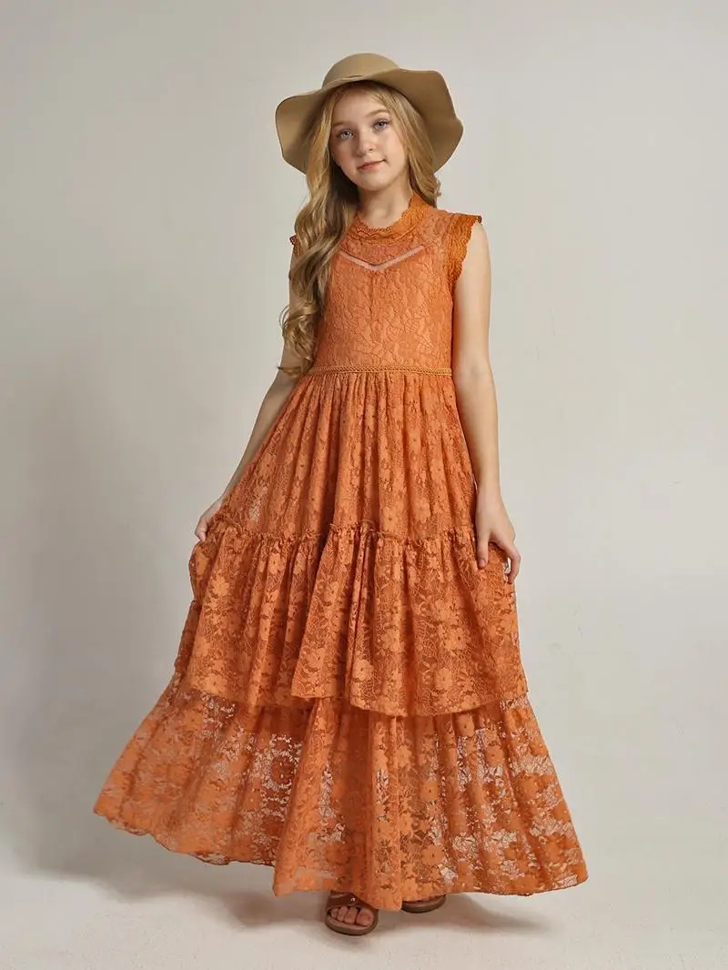 Girls Flower Dress Lace Cotton - Baby Xmas Clothing のレビューと価格