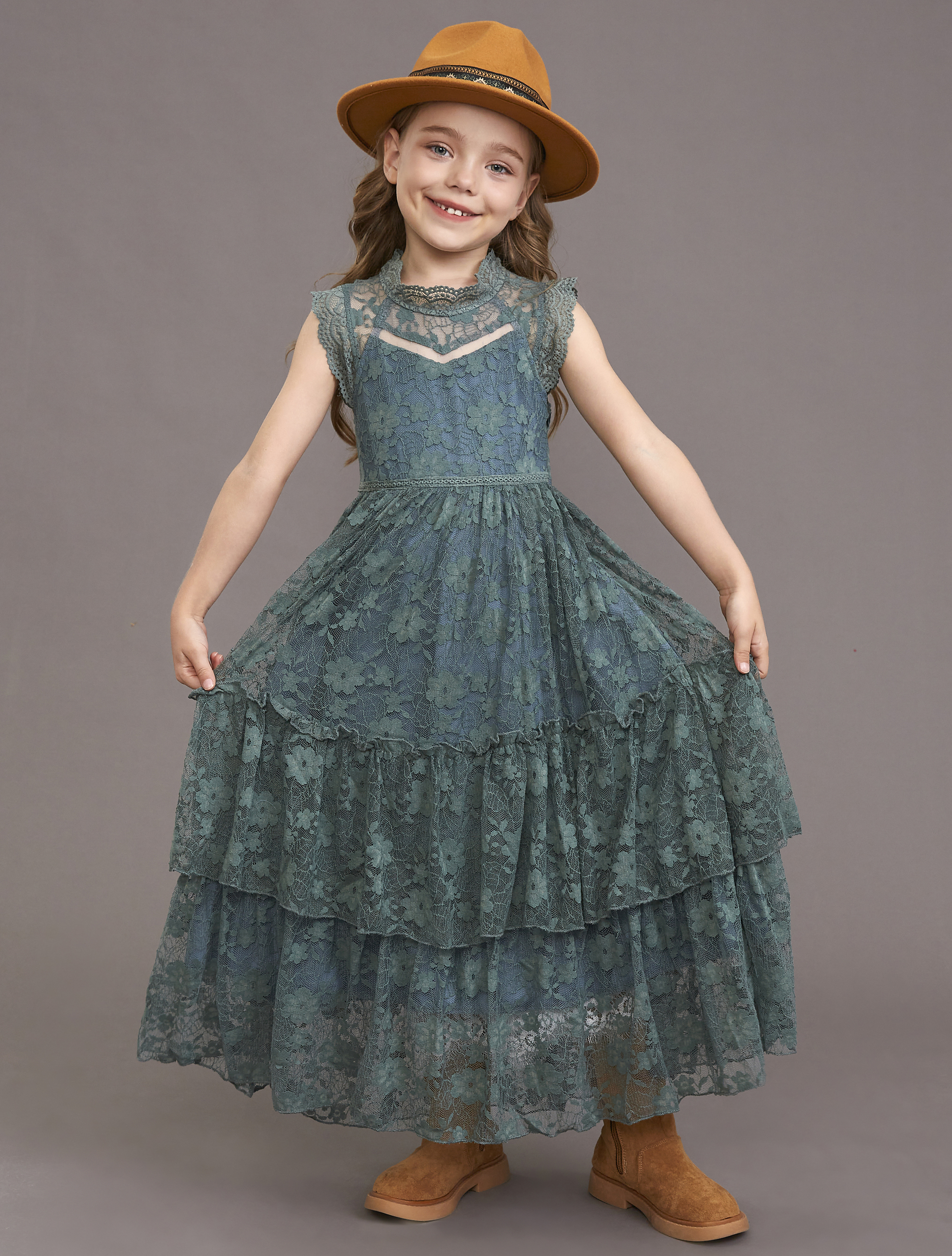 Girls Flower Dress Lace Cotton - Baby Xmas Clothing のレビューと価格
