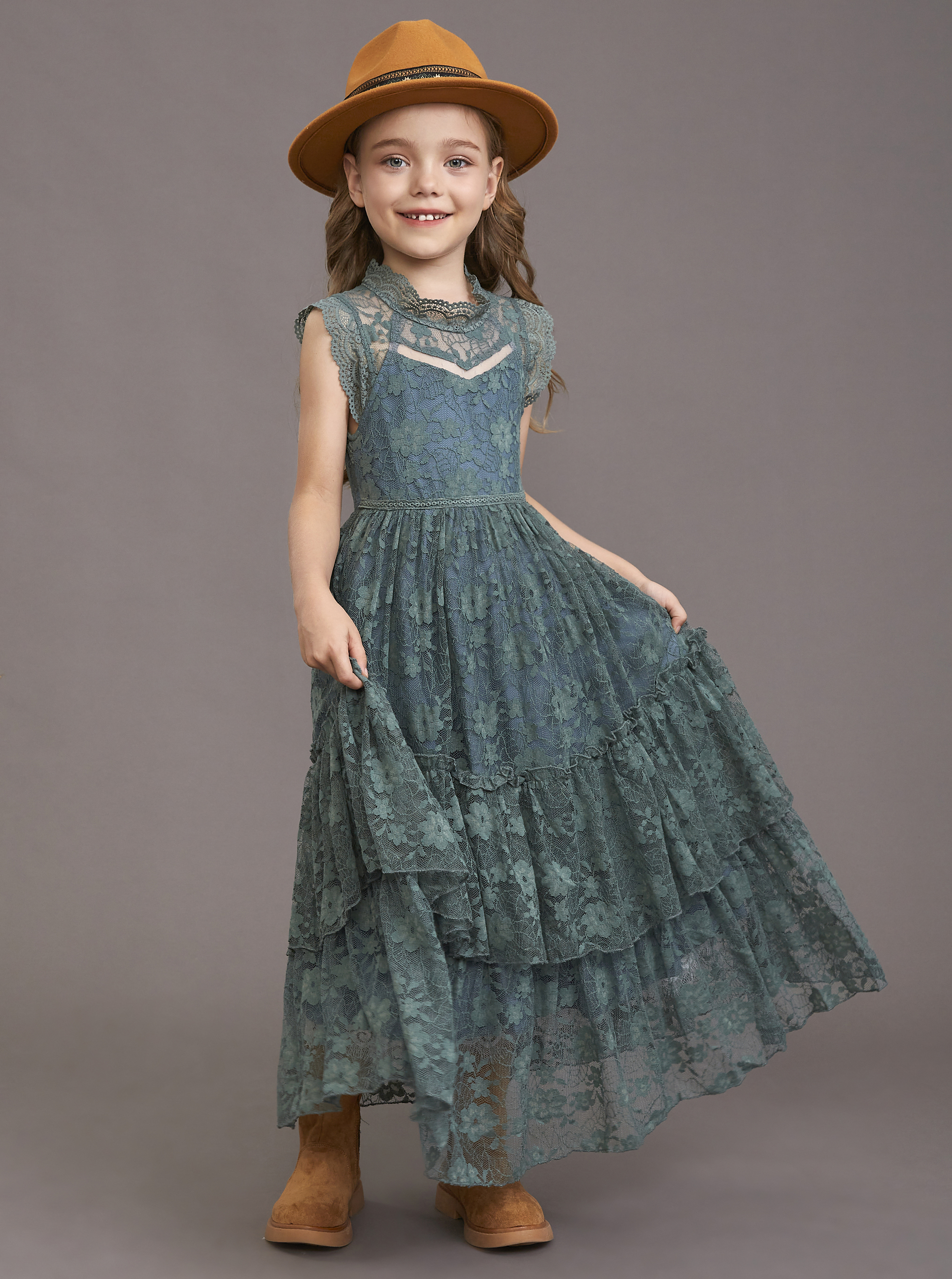 Girls Flower Dress Lace Cotton - Baby Xmas Clothing のレビューと価格