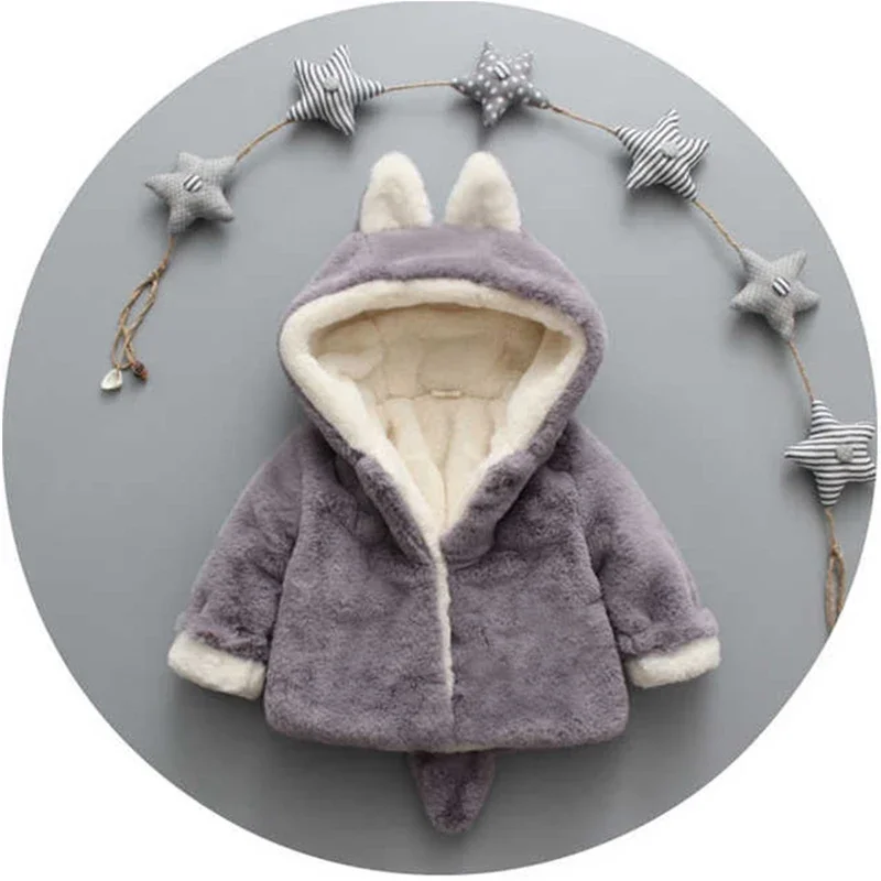 Cute Cat Ears Plush Baby Jacke - Baby Xmas Clothing のレビューと価格