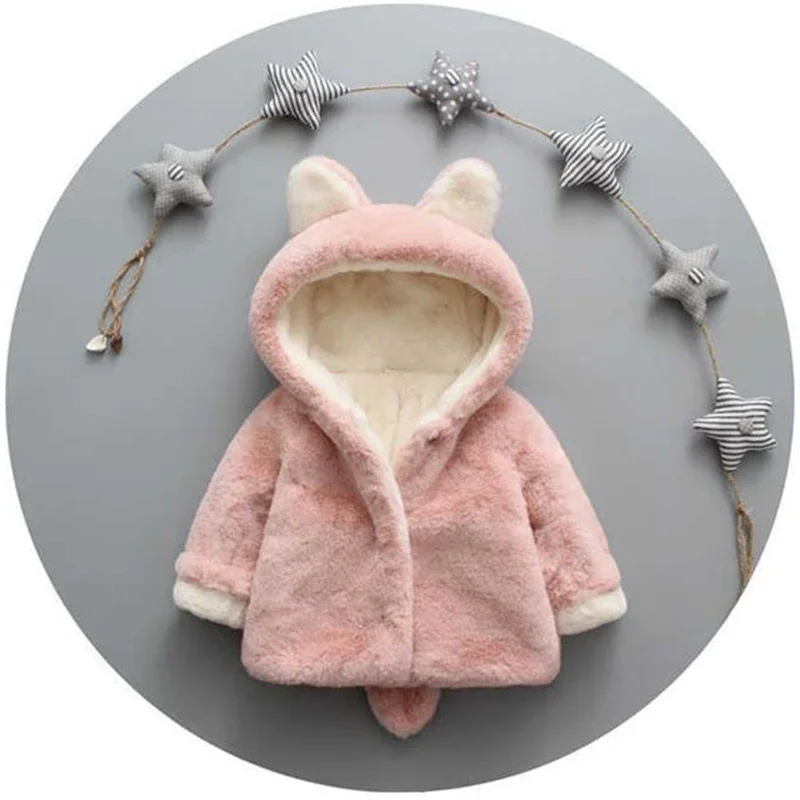 Cute Cat Ears Plush Baby Jacke - Baby Xmas Clothing のレビューと価格